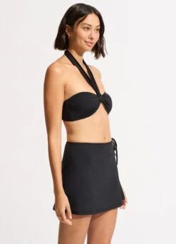 Seafolly Collective A-Line Skirt - Black -Fashion Swimwear Store 60281 942 Black 5