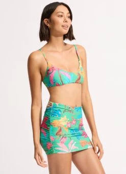 Tropica Ruched Side Pull-on Skirt - Jade -Fashion Swimwear Store 60283 067 Jade 5