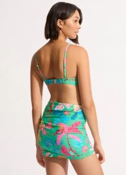 Tropica Ruched Side Pull-on Skirt - Jade -Fashion Swimwear Store 60283 067 Jade 6