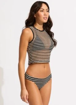Mesh Effect Tank Top - Black -Fashion Swimwear Store 60286 102 Black 5