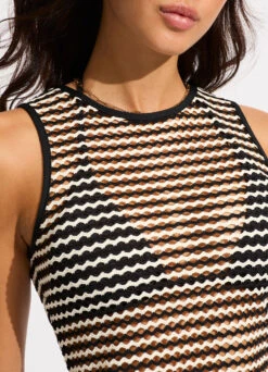 Mesh Effect Tank Top - Black -Fashion Swimwear Store 60286 102 Black 7