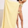 Marina Stripe Towel - Lemon -Fashion Swimwear Store 71761 TL Lemon 1