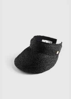 Raffia Visor - Black -Fashion Swimwear Store 71802 HT Black 2