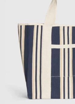 Multi Stripe Canvas Tote - True Navy -Fashion Swimwear Store 71822 BG True 20Navy 3 dabf4053 cbff 4b23 8176 8432a081315d