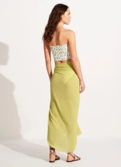 Textured Cotton Beach Wrap - Soft Olive -Fashion Swimwear Store 71830 SoftOlive 3