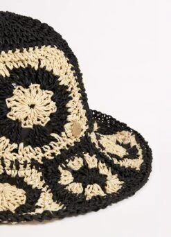 Crochet Hat - Black/Natural 13 Crochet Hat - Black/Natural -Fashion Swimwear Store 71884 HT Black 21Natu 3