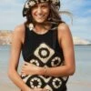 Crochet Tote - Black/Natural -Fashion Swimwear Store 71885 BG Black 21Natu 1