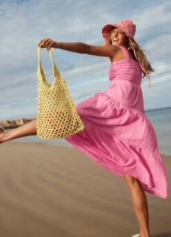 Plaited Rope Tote - Celery