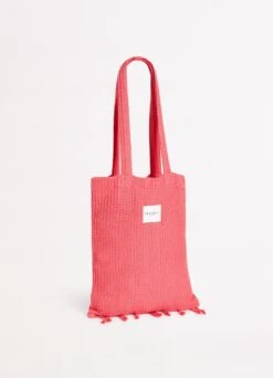Waffle Towel & Tote Set - Sun Kissed Coral -Fashion Swimwear Store 71897 TL SunKisdCrl 3