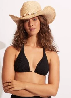 Raffia Cowgirl Hat - Natural 9 Raffia Cowgirl Hat - Natural -Fashion Swimwear Store 71906 HT Natural