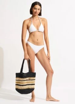 Woven Stripe Basket - Black