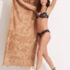 Silk Road Jacquard Beach Towel - Camel -Fashion Swimwear Store 71949 TL Camel 2