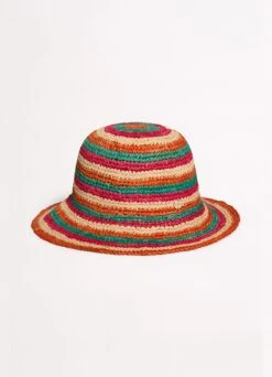 Stripe Woven Hat - Multi -Fashion Swimwear Store 71991 HT Multi 4