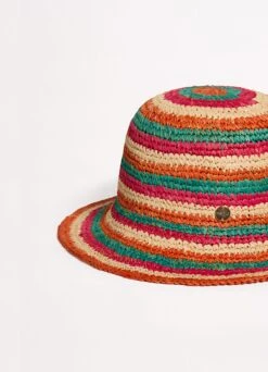 Stripe Woven Hat - Multi -Fashion Swimwear Store 71991 HT Multi 5