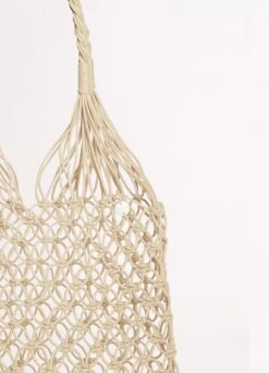 Macrame Cord Tote Bag - Natural -Fashion Swimwear Store 71993 BG Natural 4